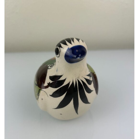 Tonala Made in Mexico Ceramic Bird Figure Hand Painted Blue Green Brown READ - Picture 2 of 13